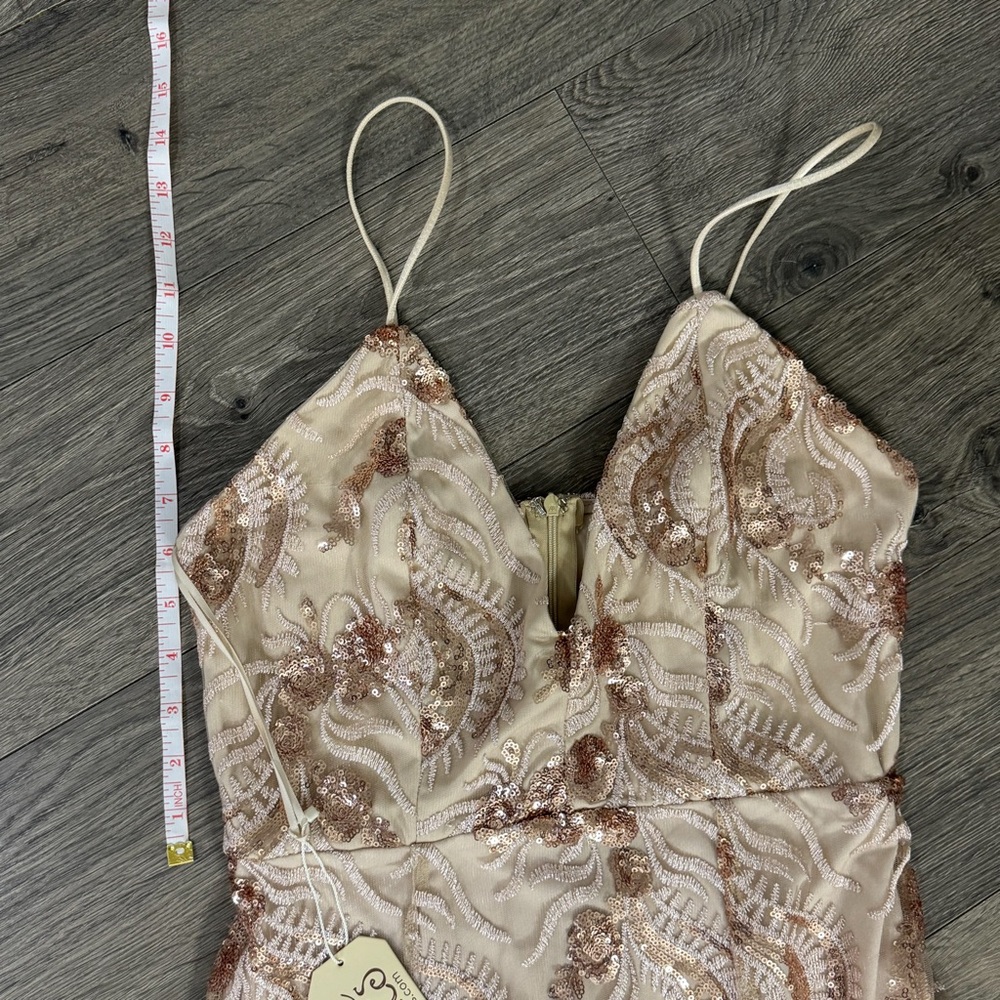 NWT | Southern Fried Chics Rose Gold Sequin Gown | Size L - Picture 8 of 9
